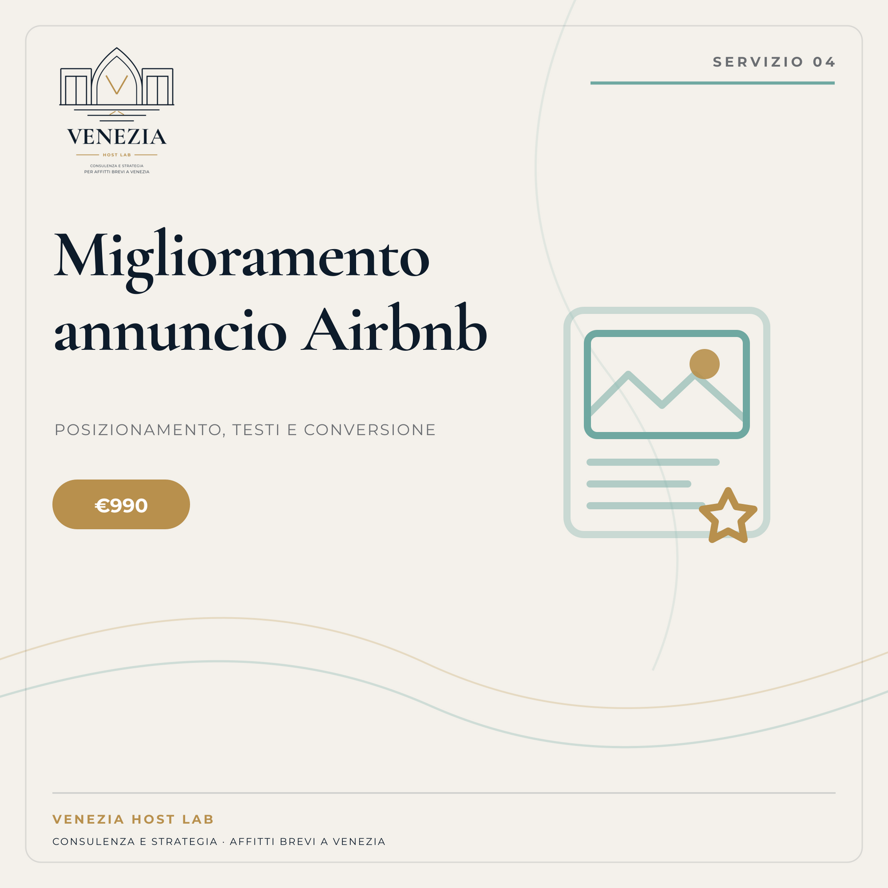 Miglioramento annuncio Airbnb — Venezia Host Lab
