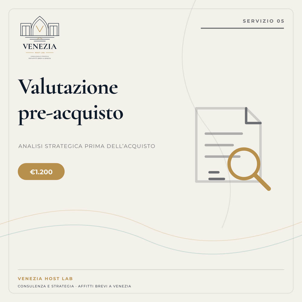 Valutazione pre-acquisto — Venezia Host Lab